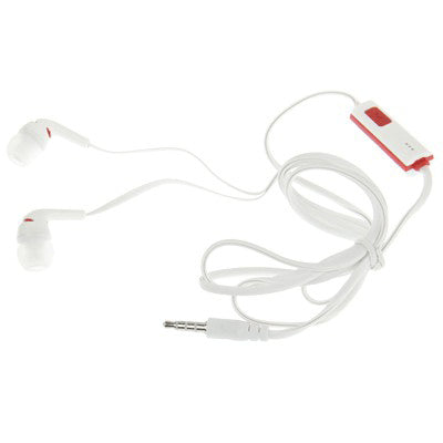 FLACH Kabel Stereo Bass in Ear Kopfhörer Microfon + vergoldete AUX-Stecker + ON OFF - Weiss