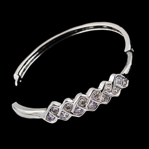 LUXUS mit Platin veredelt Armreifen Armband Charms Zirkonia - Platin