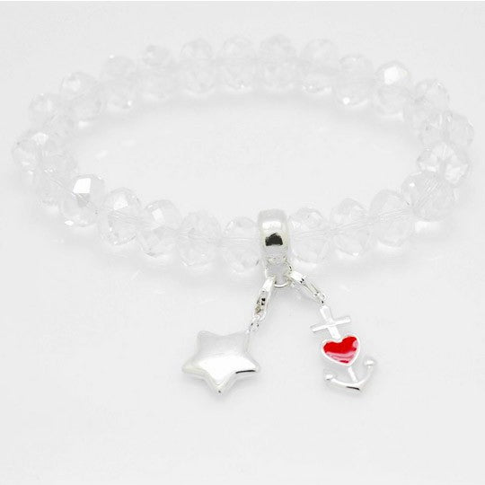 Bettelarmband mit 2x Charms - 19cm