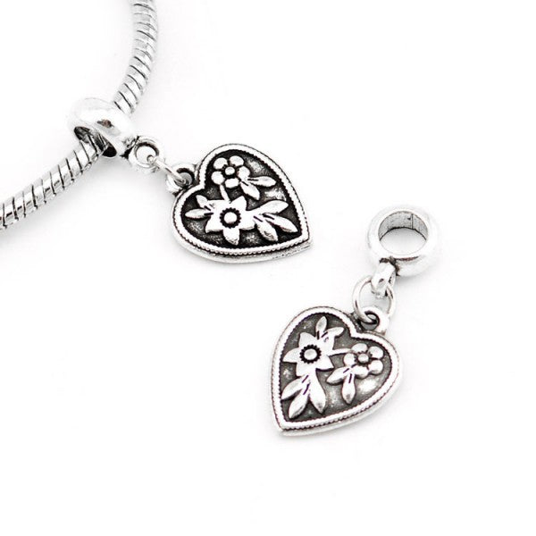 Herz love Charm Anhänger für Armband - Silbrig