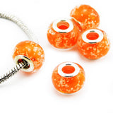 Glas Bead Perle versilbert 925 - Orange