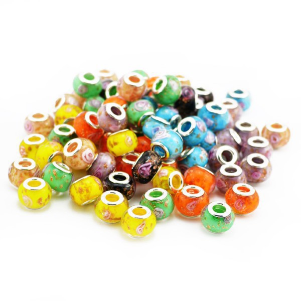 Glas Bead Perle versilbert 925 - Grün