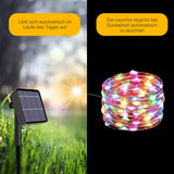 22m Gartenbeleuchtung Solar-Lichterkette Leuchtgirlande LED RGB