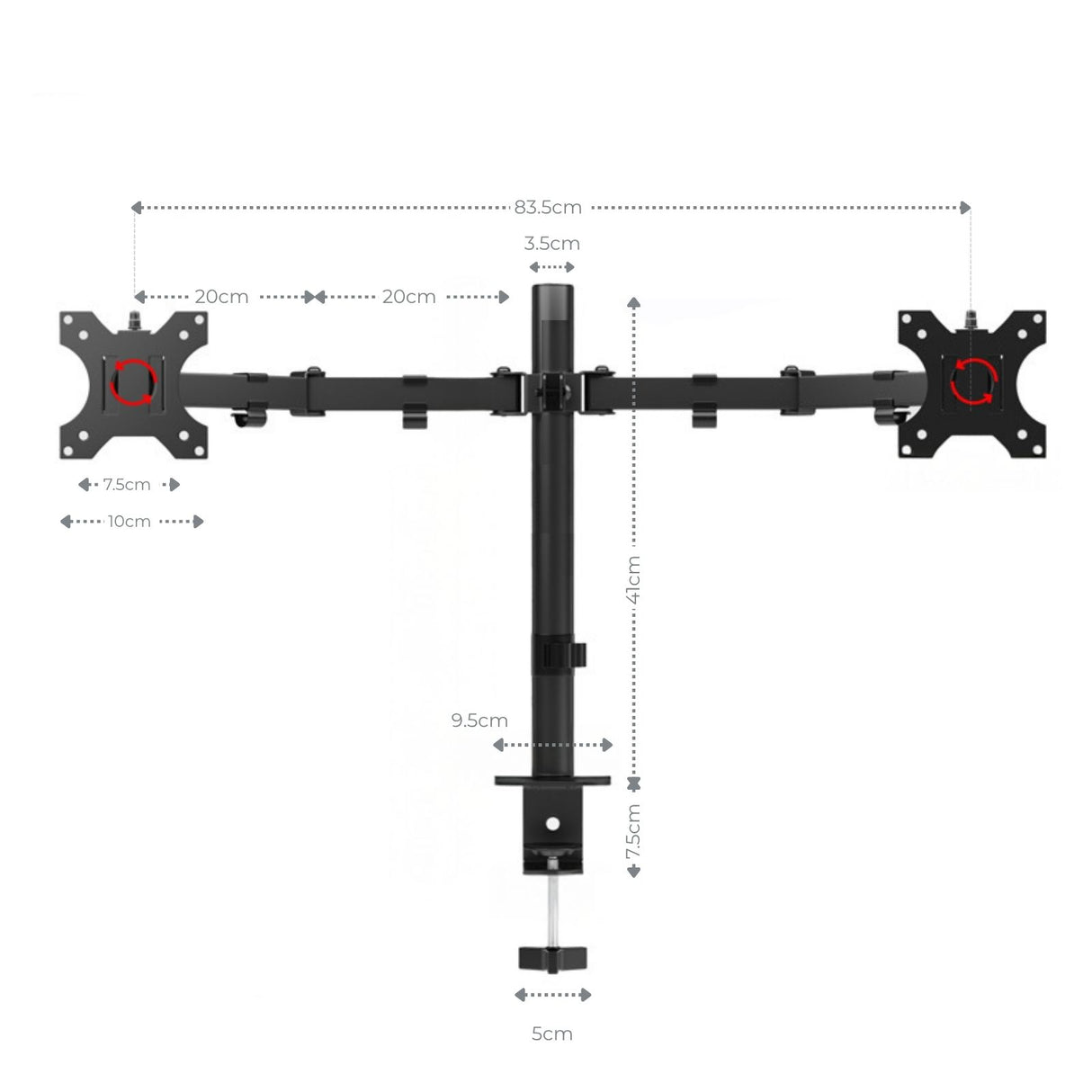 Monitorarm 2 Monitore Doppel-Monitorhalterung Tischhalterung
