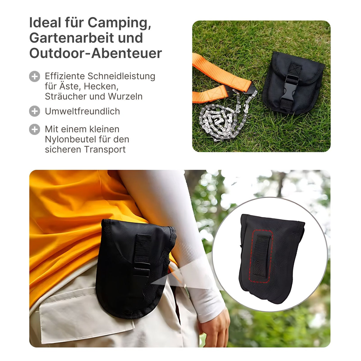 Pocket Saw Handkettensäge Camping-Handsäge Survival-Säge Taschensäge