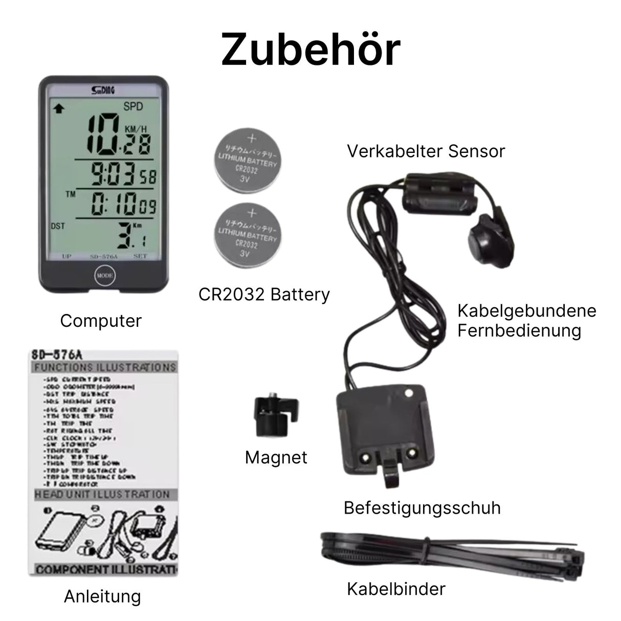 magnet fahrradcomputer Sunding Fahrradcomputer Velocomputer Bikecomputer Fahrradtacho – Hermex.ch