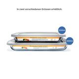 Glas-Auflaufform mit Deckel Backofenform Vorratsbehälter Ofenform