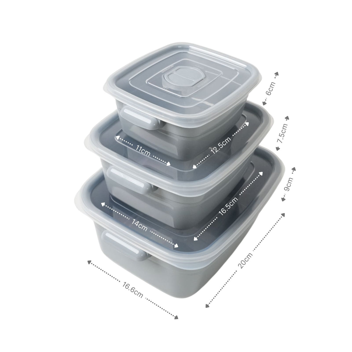 3er-Set Vorratsdosen Gefrierdosen Mikrowellendosen Aufbewahrungsdosen