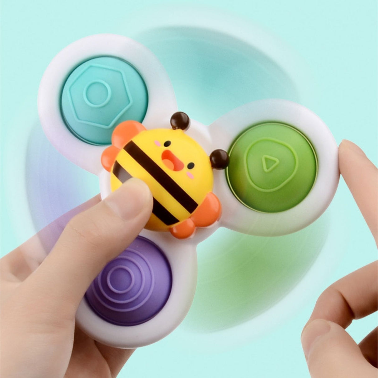 3er-Set Saugnapf-Kreisel Badespielzeug Fidget Spinner Babyspielzeug
