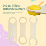 Holz-Balancierbrücken mit Motoriksteinen Balancier-Set mit Trittsteinen