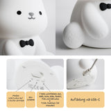 LED-Teddybär-Nachtlicht Kinder-Nachttischlampe Tierlicht Tischleuchte