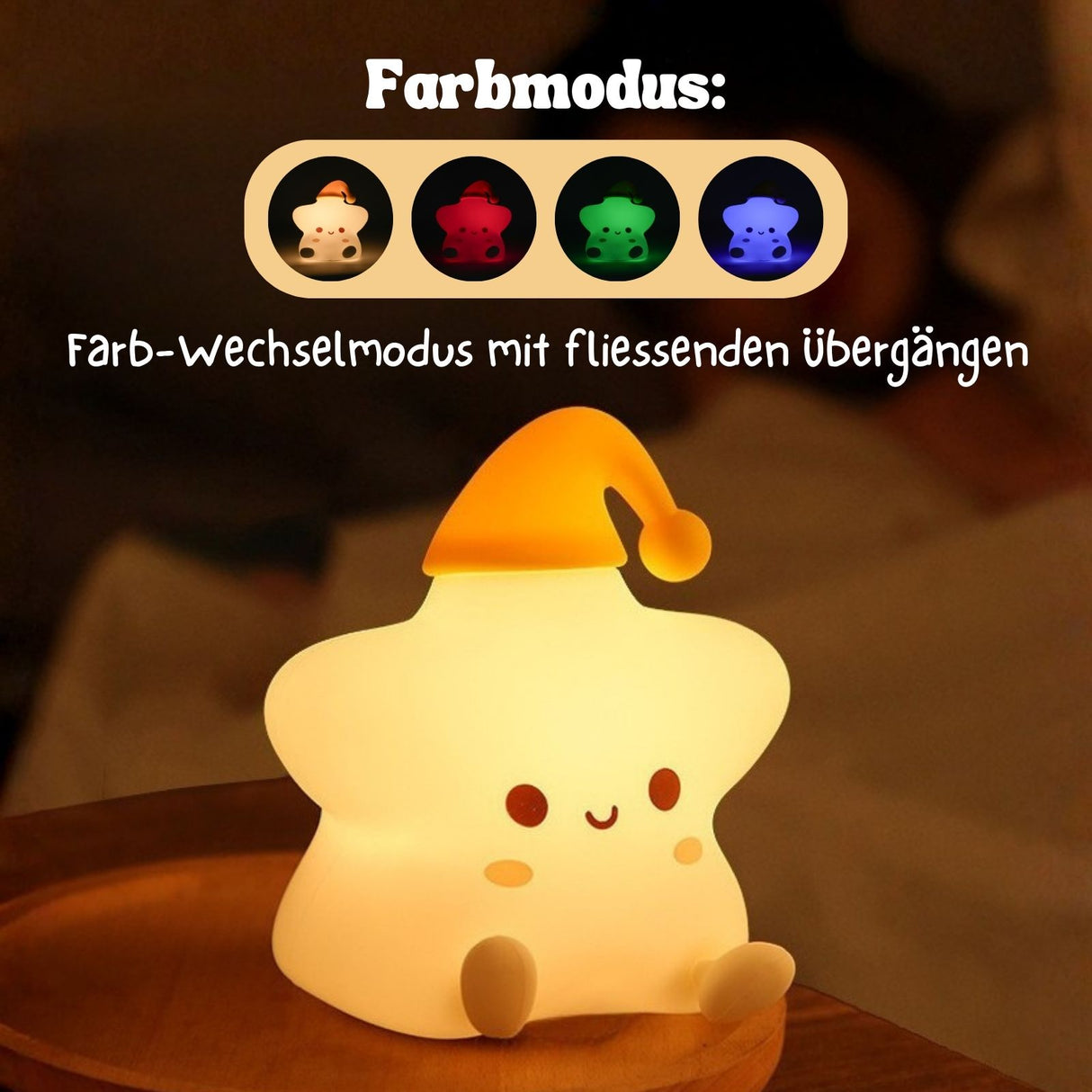 LED-Stern-Nachtlicht Kinder-Nachttischlampe Tischleuchte Schlaflicht