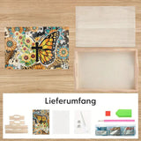 Diamond Painting Serviertablett Schmetterling Servierplatte Holztablett