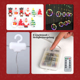 LED Weihnachtslichterkette 3m Leuchtvorhang mit Ringen Ringlichterkette