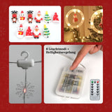 LED Weihnachtslichterkette 3m Lichtvorhang mit Ringen und Schneeflocken