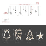 LED Weihnachtslichtervorhang 3.4m Weihnachtsvorhanglichter Leuchtkette