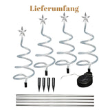 4er-Set LED Solar-Spiralbaum Solarleuchte Lichterkette Weihnachtsdeko