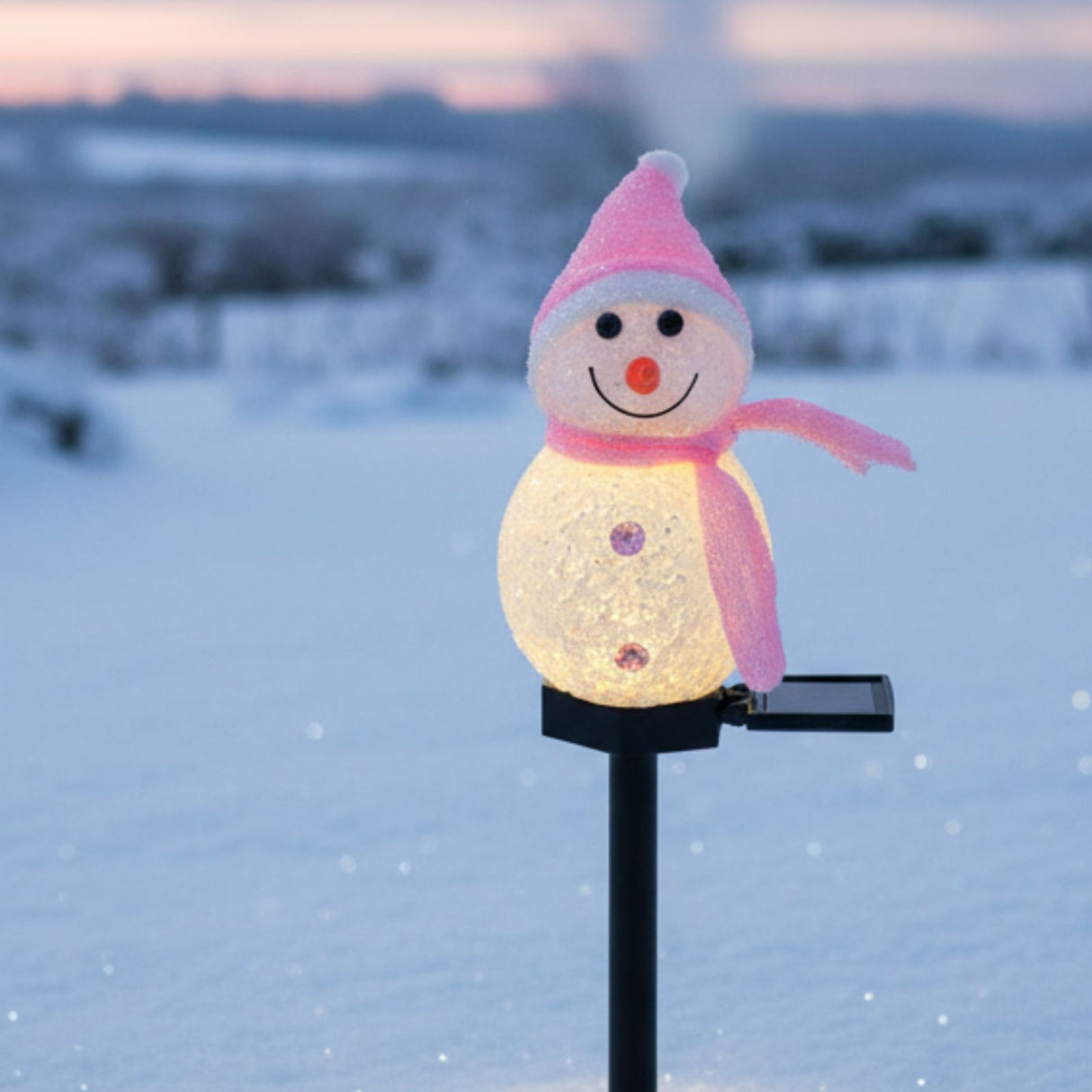 LED Solarlampe Schneemann Gartenbeleuchtung Dekoleuchte Solarleuchte