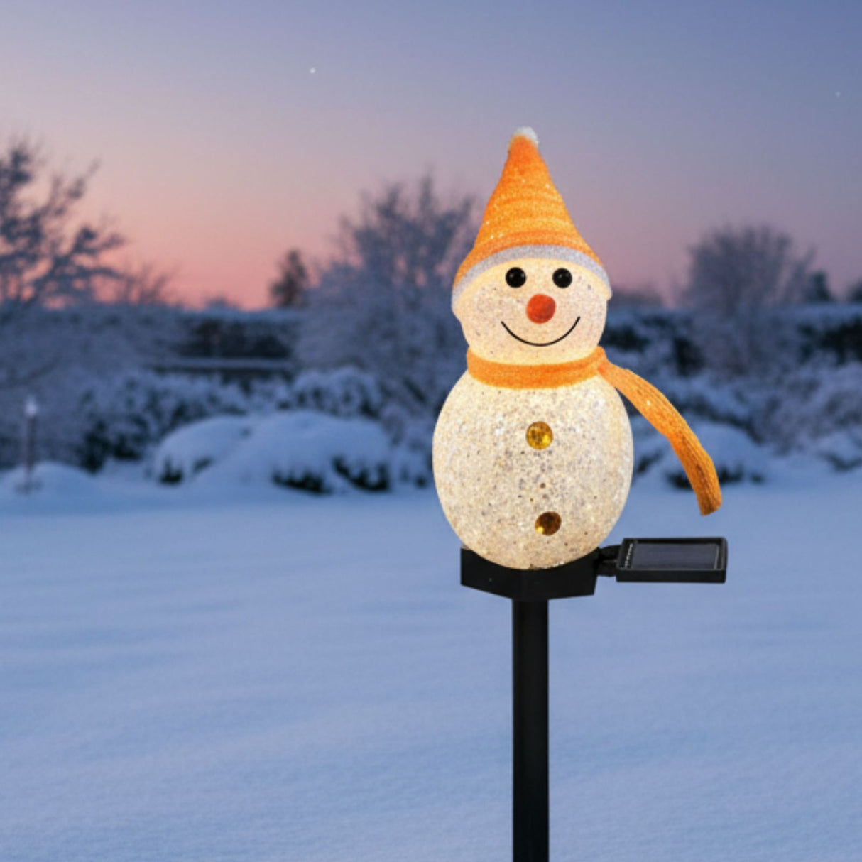 LED Solarlampe Schneemann Gartenbeleuchtung Solarleuchte Dekoleuchte