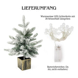 Weihnachtsbaum 60cm mit Schnee und LED Kunsttanne Tisch-Christbaum
