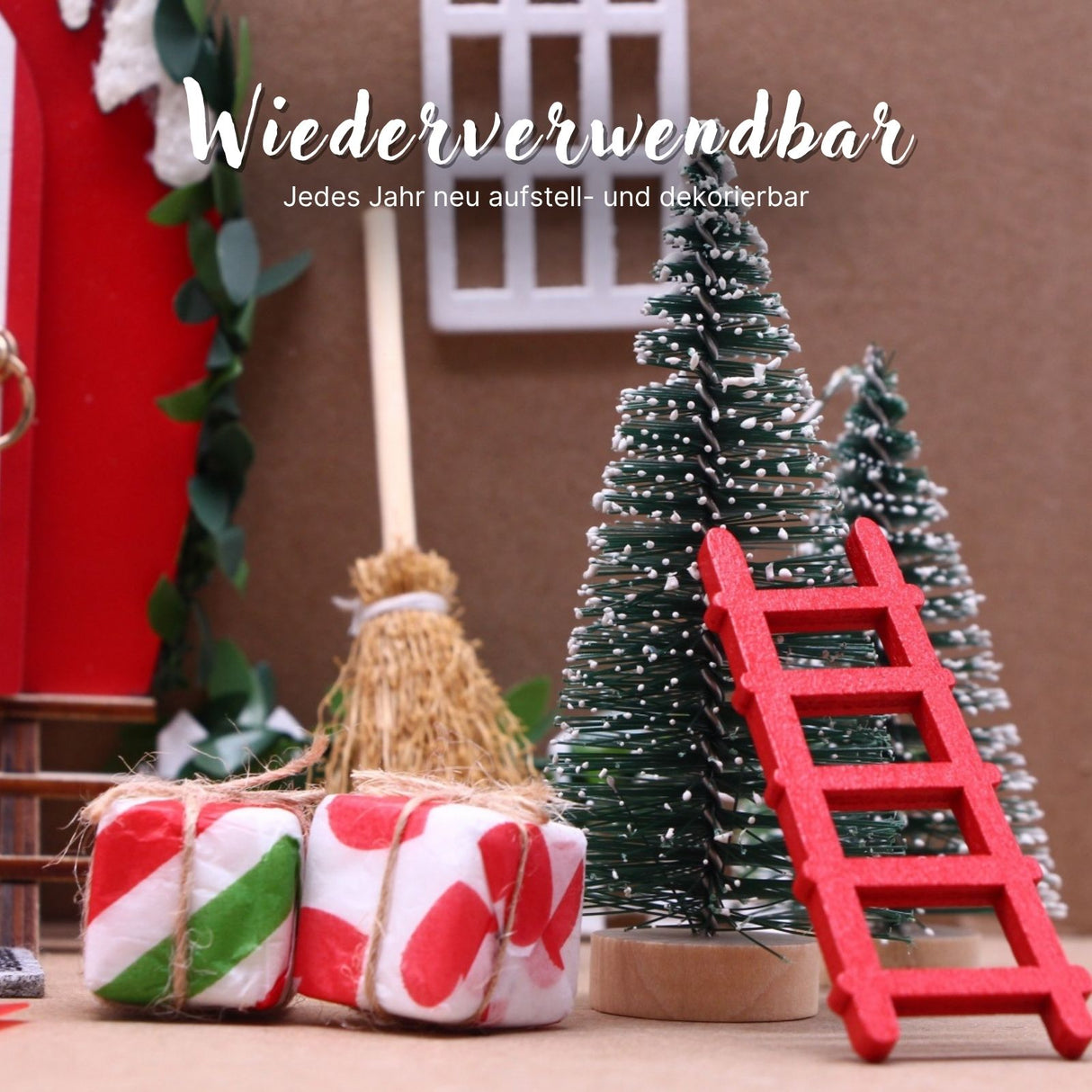 21-tlg. Wichteltür-Set Miniaturwelt Weihnachtsdeko Elfentür-Zubehör