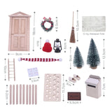 24-tlg. Wichteltür-Set Weihnachtsdeko Miniaturwelt Elfentür-Zubehör