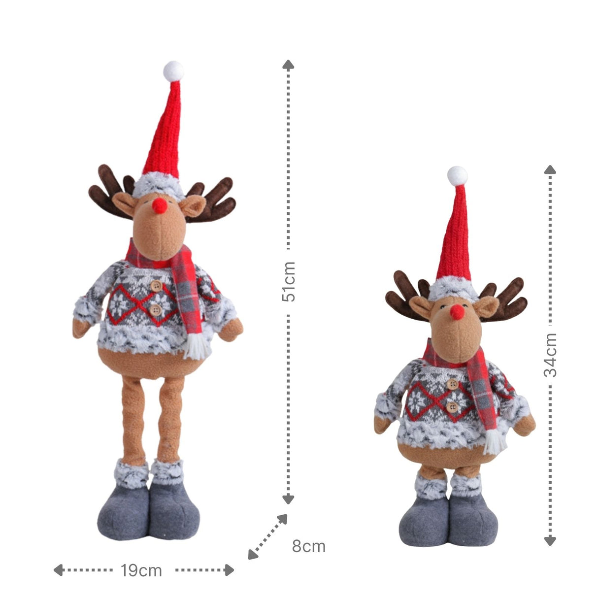 Rentierfigur Deko-Rentier Stehfigur Rentier Elch Dekofigur Winter