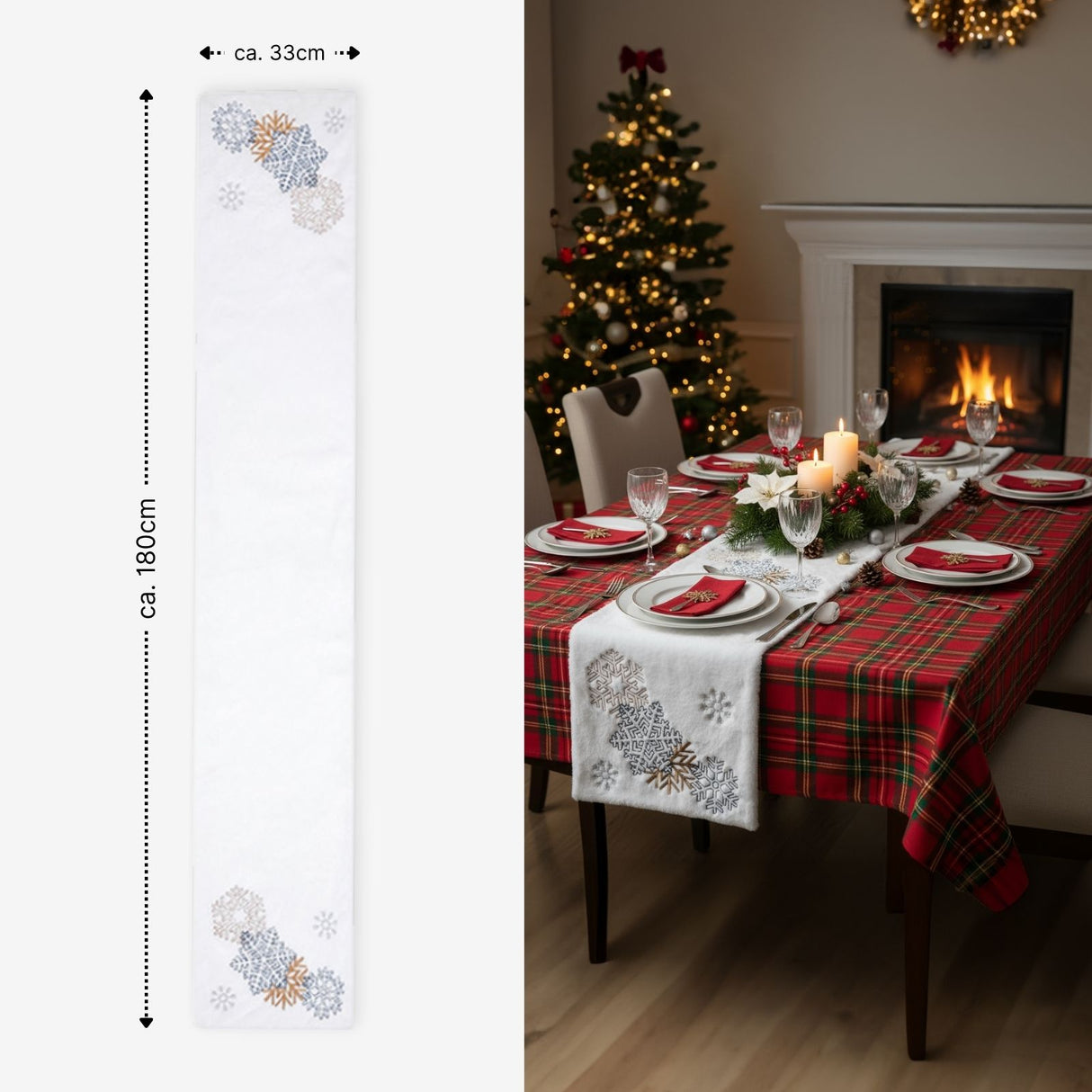 Tischläufer Tischdeko Tischdecke Tischband Weihnachtsdeko Deko-Läufer