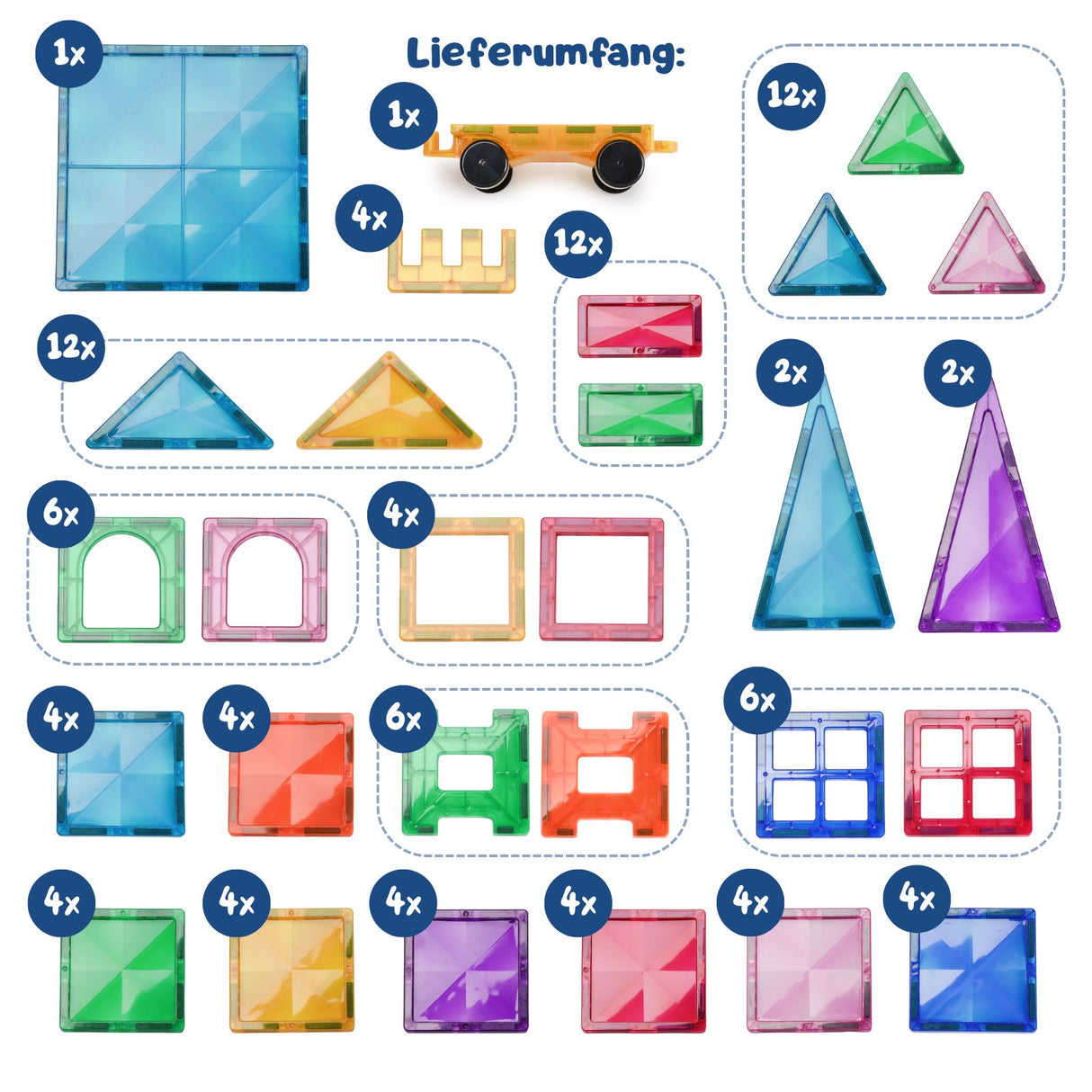 Magnetische Bausteine Kräftige Farben Magnetspielzeug Magnet-Baukasten