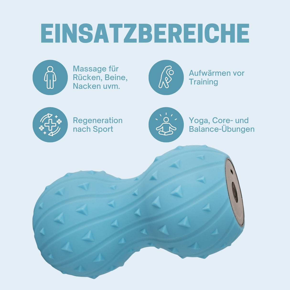 Elektrische Faszienrolle Vibrations-Massagerolle Fitnessrolle Knierolle