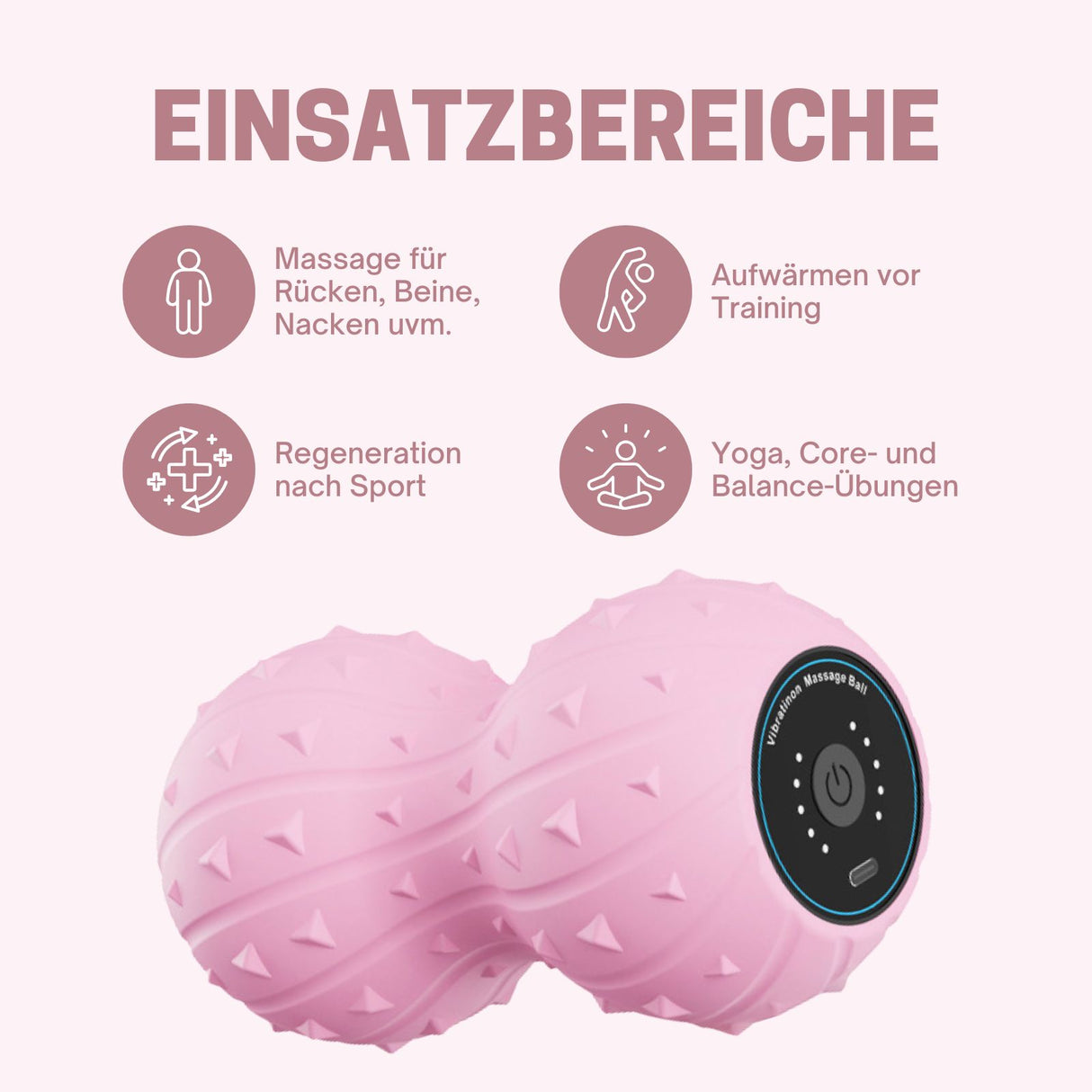 Elektrische Faszienrolle Fitnessrolle Knierolle Vibrations-Massagerolle