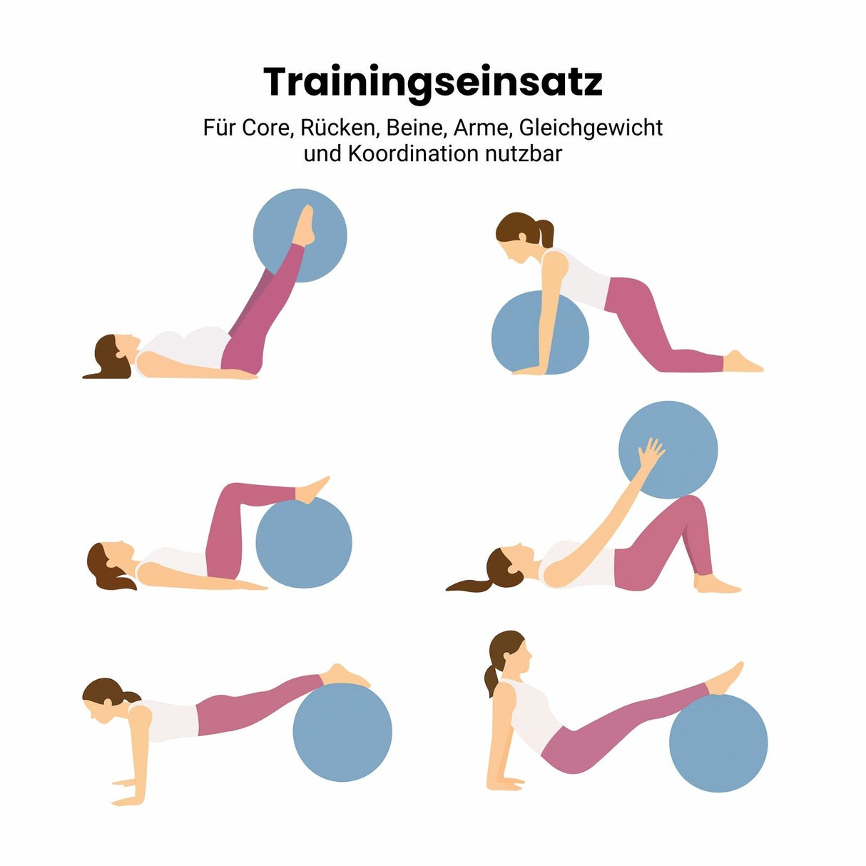 Sitzball mit Schutzhülle Yoga-Ball Gymnastikball Fitnessball
