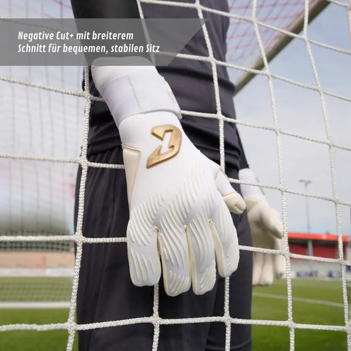 Fussballhandschuhe Invictus White Gold Gr. 8 Torwart Goalie Handschuhe