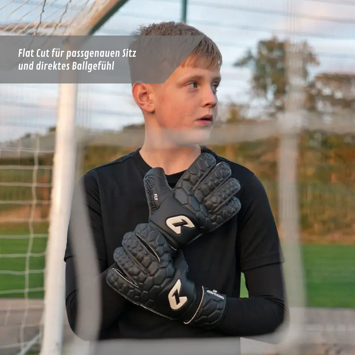 Fussballhandschuhe Fly Kids Dark Soul Gr. 6 Torwart Goalie Handschuhe –