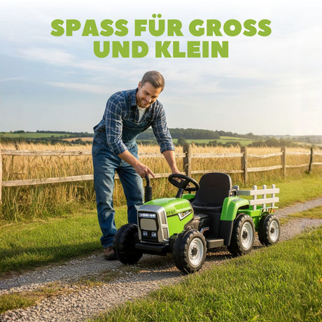 Elektro-Traktor für Kinder Elektroauto mit Anhänger Kinderfahrzeug