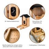 Vogel-Futterautomat mit Kamera und Solar Vogelfutterhaus Futterspender