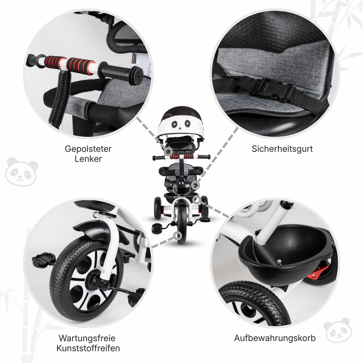 Kinder-Dreirad 4in1 Dreirad Anpassbares Dreirad Kleinkind-Dreirad
