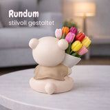 Sitzender Bär-Vase Blumenarrangement Dekoration Wohnaccessoire