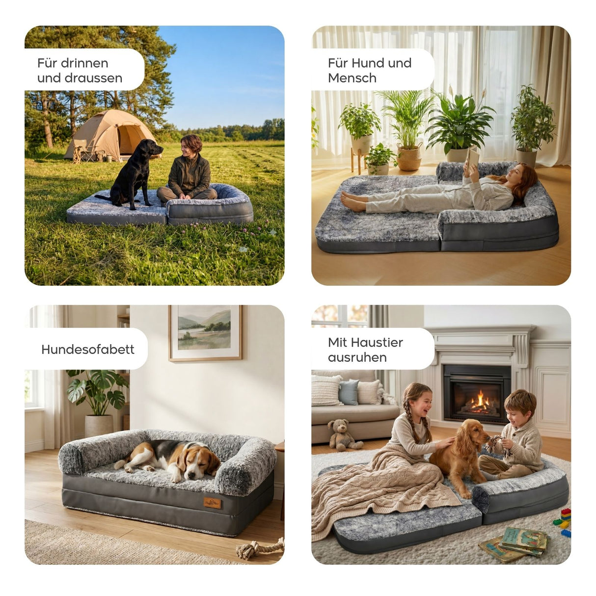 2in1 Hundebett Hundesofa Hundekissen Haustierbett Hundematratze