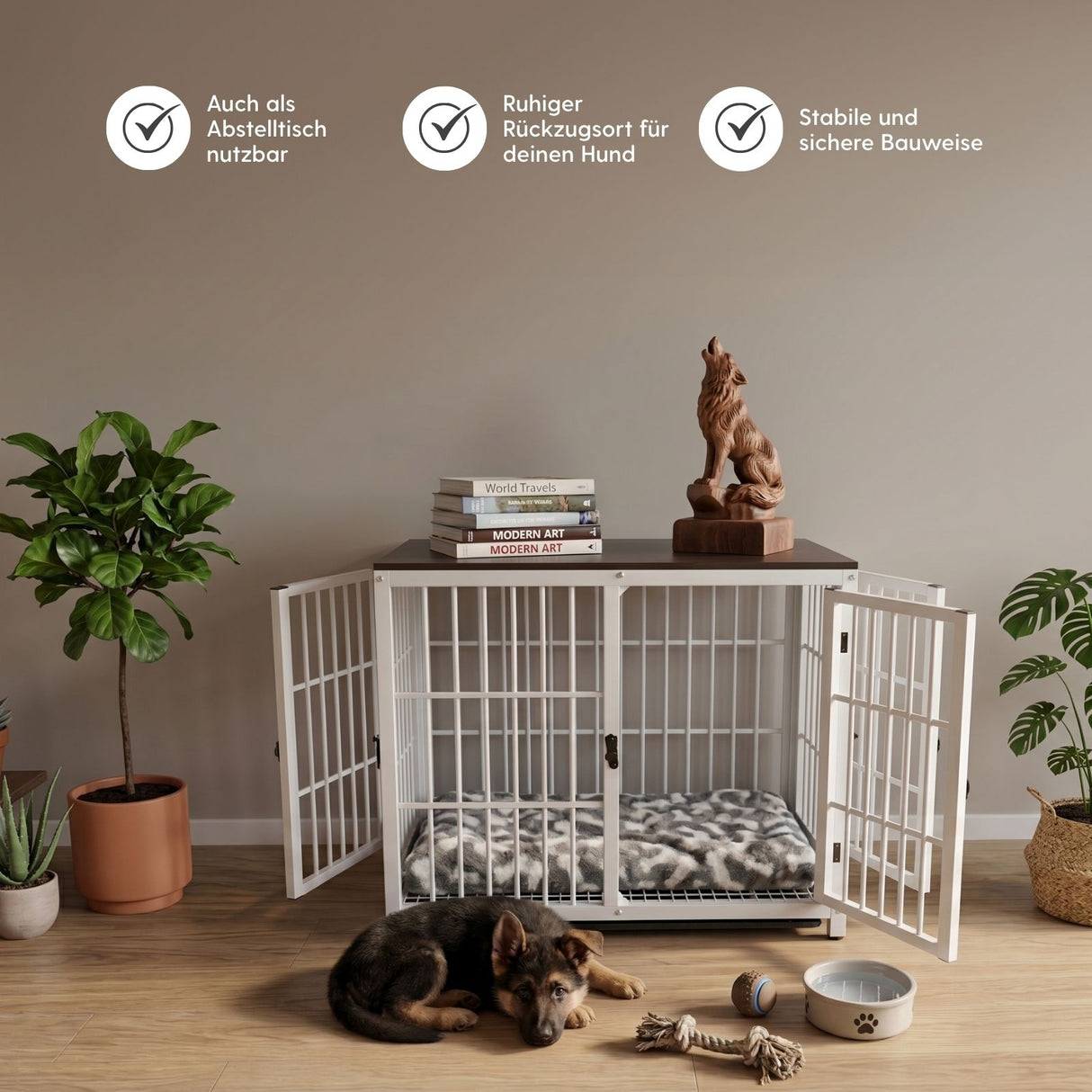 Möbel-Hundekäfig Grösse L Hundebox Haustierkäfig Beistelltisch