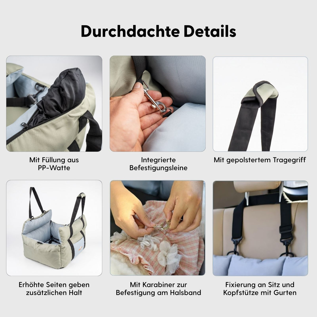 Hunde-Transporttasche Hundeautositz Tragetasche für Hunde Hundetasche