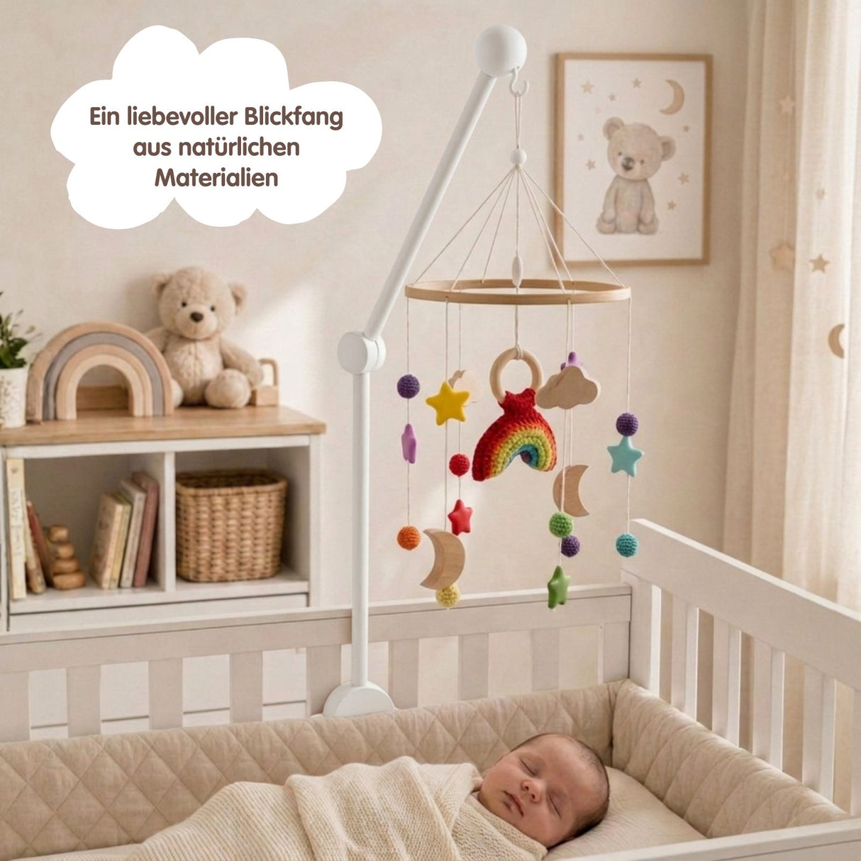 Mobile mit Halterung Regenbogen Babymobile mit Mobilearm