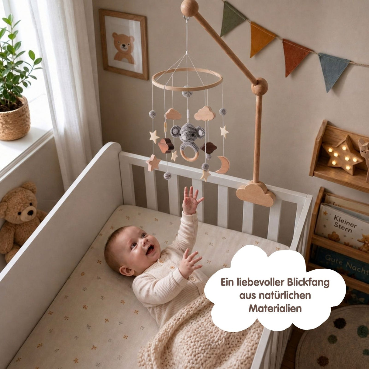 Mobile mit Halterung Elefant Babymobile mit Glockenhalter