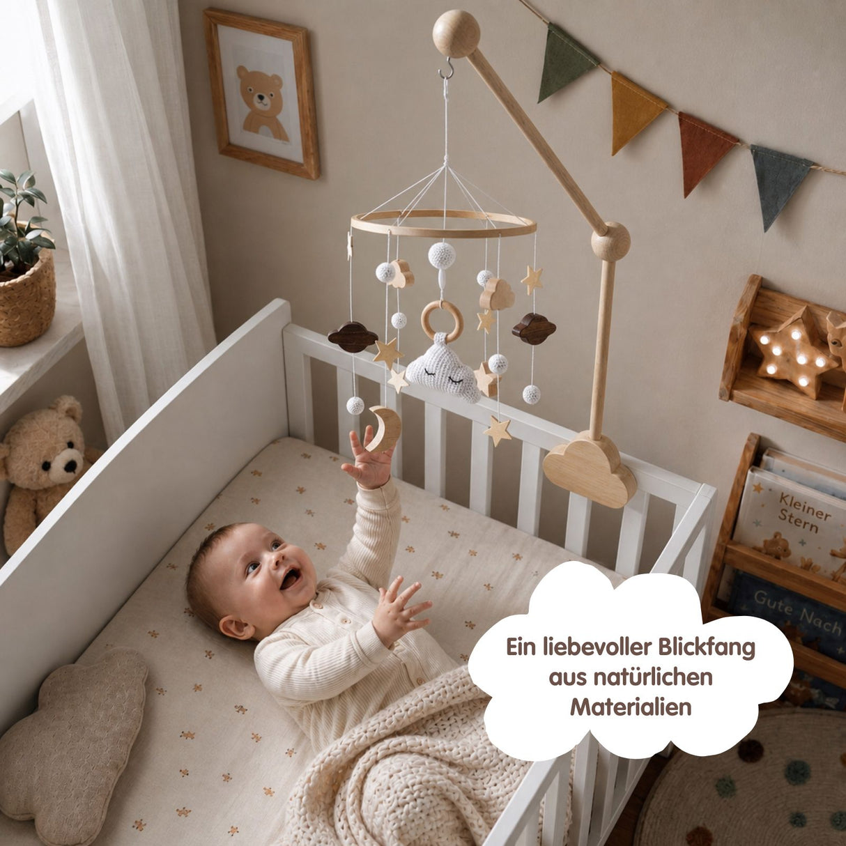 Mobile mit Halterung Wolke Babymobile mit Glockenhalter