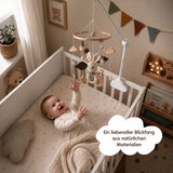 Mobile mit Halterung Hase Beige Babymobile mit Mobilearm