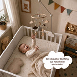 Mobile mit Halterung Stern Grau Babymobile mit Mobilearm