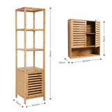 Bambus-Möbel-Set Badregal mit Schrank und Hängeschrank