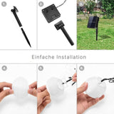 LED-Solar-Gartenbeleuchtung 6.5m Lampion-Dekoleuchte Outdoorleuchte