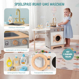 3-tlg. Kinder Haushalts-Spielset Spielküche Kühlschrank Waschmaschine