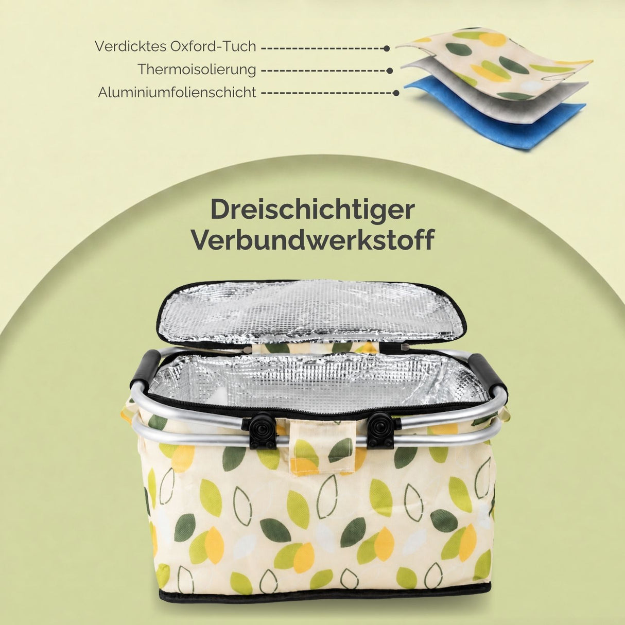 Thermo-Einkaufskorb Kühltasche Isolierkorb Kühlkorb Picknickkorb